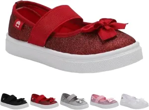 Oomphies Quinn Slip-On Mary Jane Shoes for Girls – Comfortable Elastic Strap, Cushioned Insole & Durable Rubber Sole