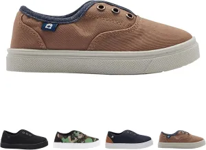 Oomphies Robin Boys Slip-On Sneakers – Canvas Upper, Elastic Strap, Cushioned Insole & Durable Rubber Sole