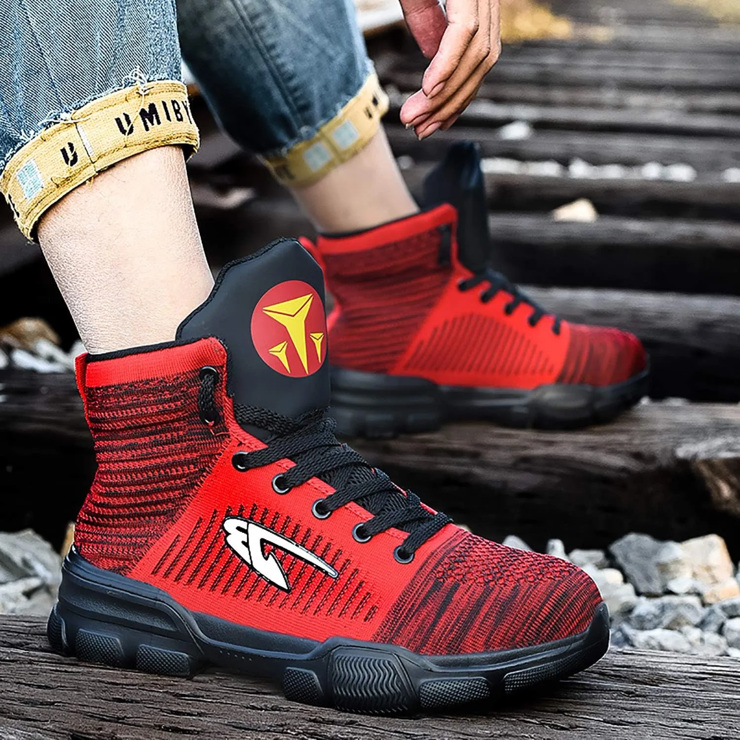 ORISATCO Steel Toe Boots for Mens Womens, Lightweight Comfortable Industrial Construction Slip Resistant Winter Work Safety Shoes
