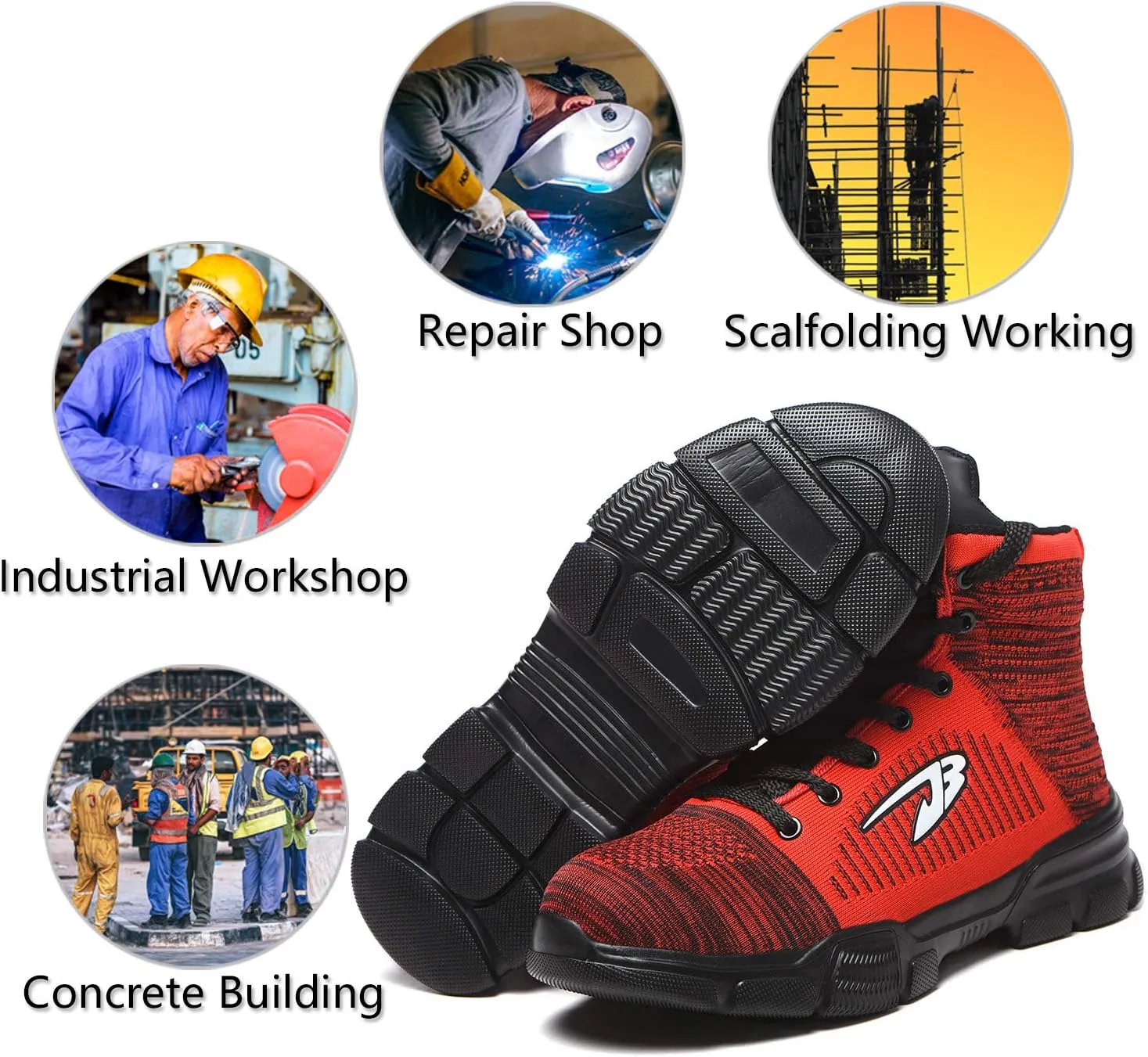 ORISATCO Steel Toe Boots for Mens Womens, Lightweight Comfortable Industrial Construction Slip Resistant Winter Work Safety Shoes