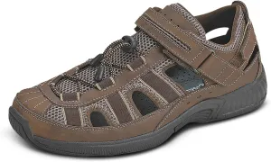 Orthofeet Men's Orthopedic Brown Leather Clearwater Sandals, Size 8.5 Wide