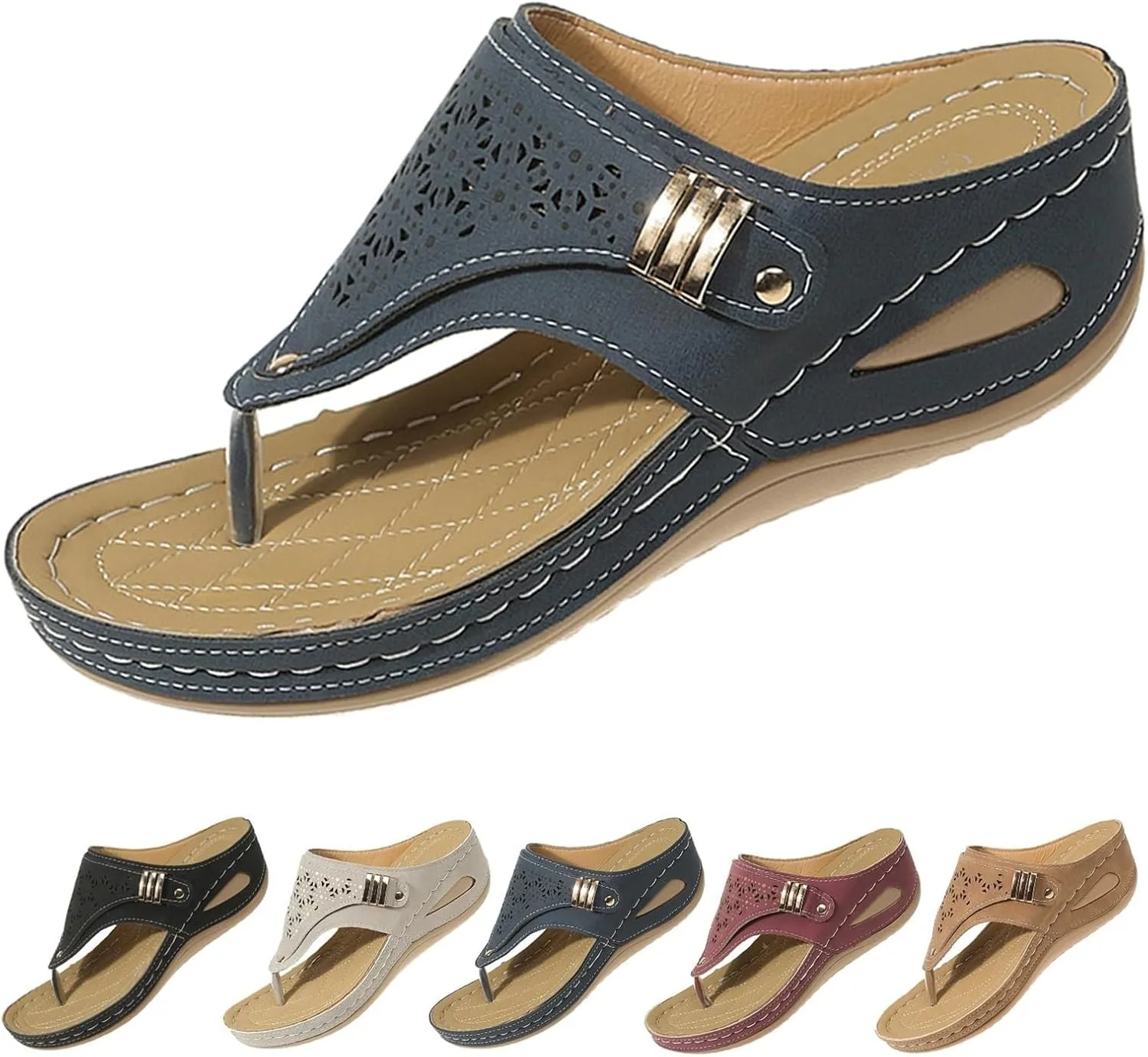 Orthopedic Sandals for Women Casual Comfort Breathable Open Toe Mesh Hollow Sports Sandals Non-Slip Summer Beach Sandals