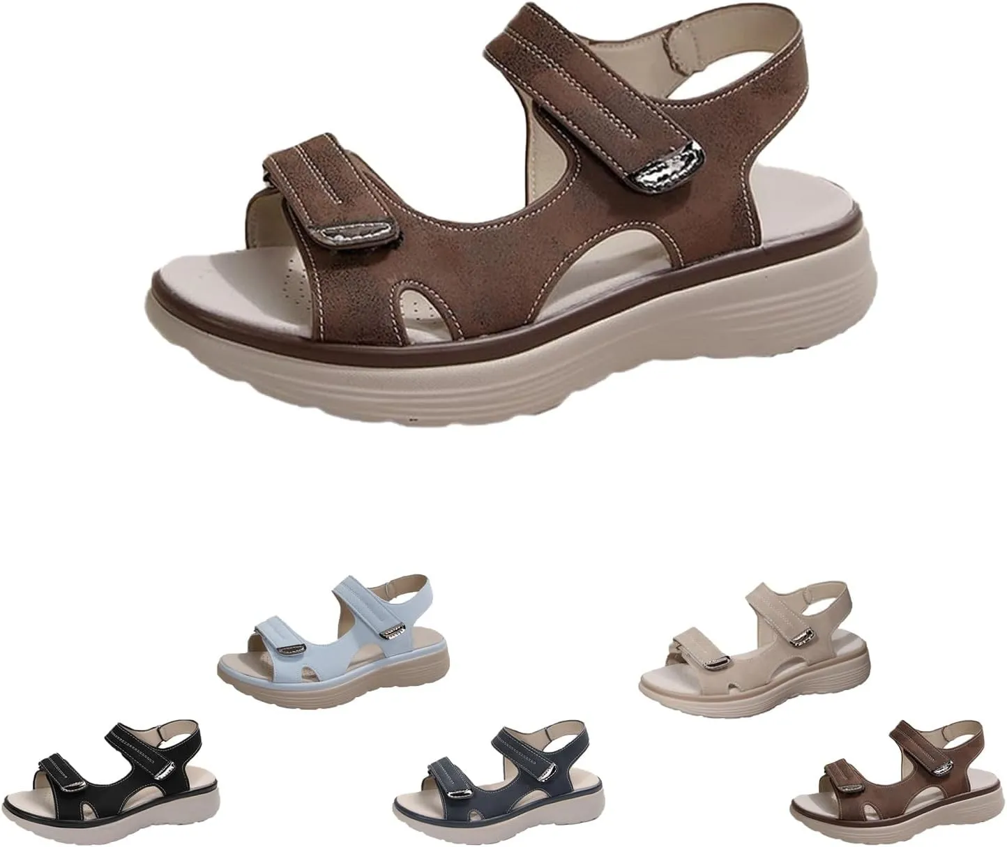 Orthopedic Sandals for Women CushionFoam Comfortable Walking Sandal Arch Support Wide Fit Womens Beach Sandals Hiking Sandals