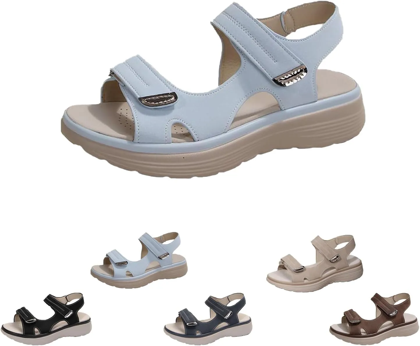 Orthopedic Sandals for Women CushionFoam Comfortable Walking Sandal Arch Support Wide Fit Womens Beach Sandals Hiking Sandals