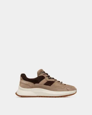 Outline Sneaker in Taupe and Ebano Suede