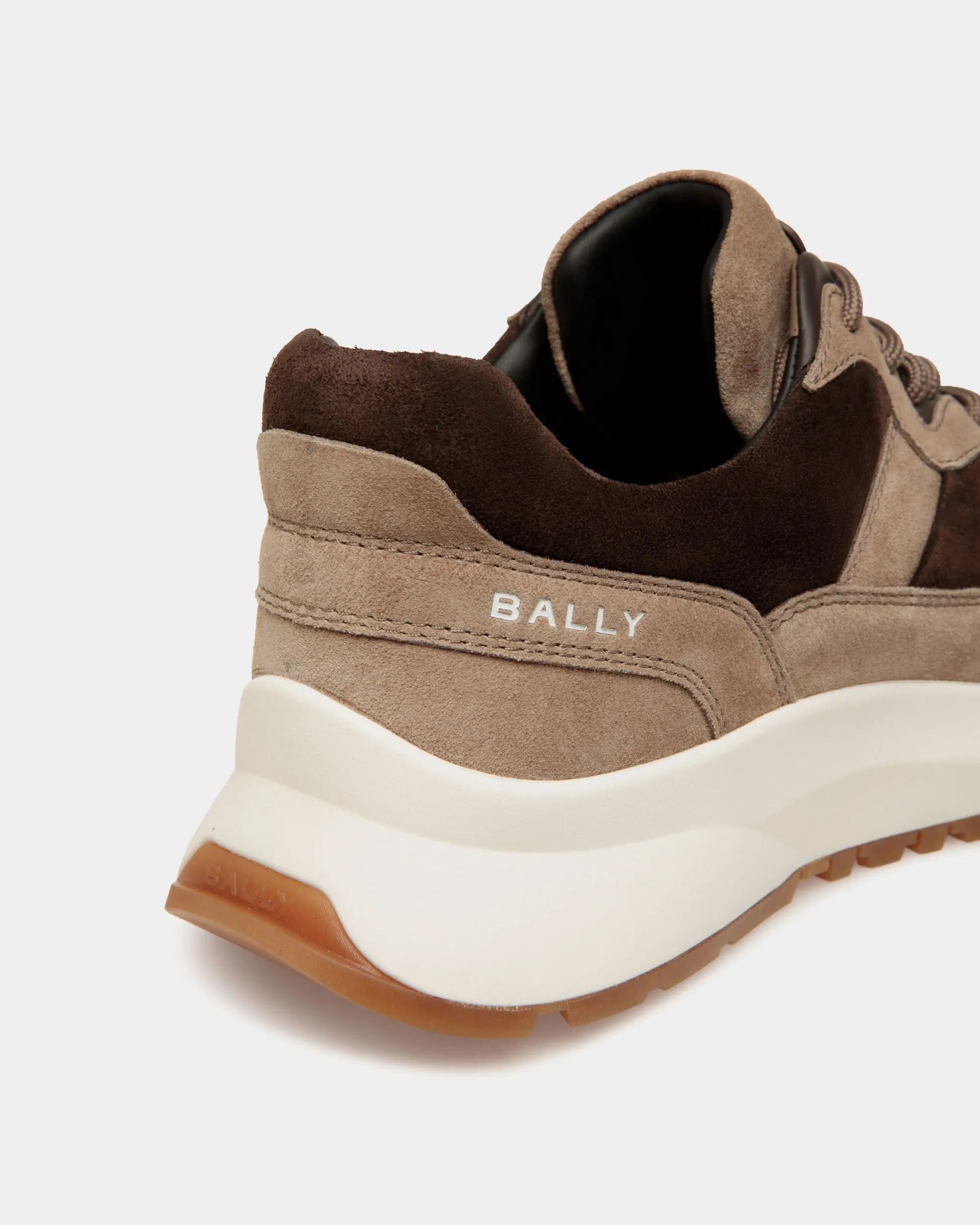 Outline Sneaker in Taupe and Ebano Suede