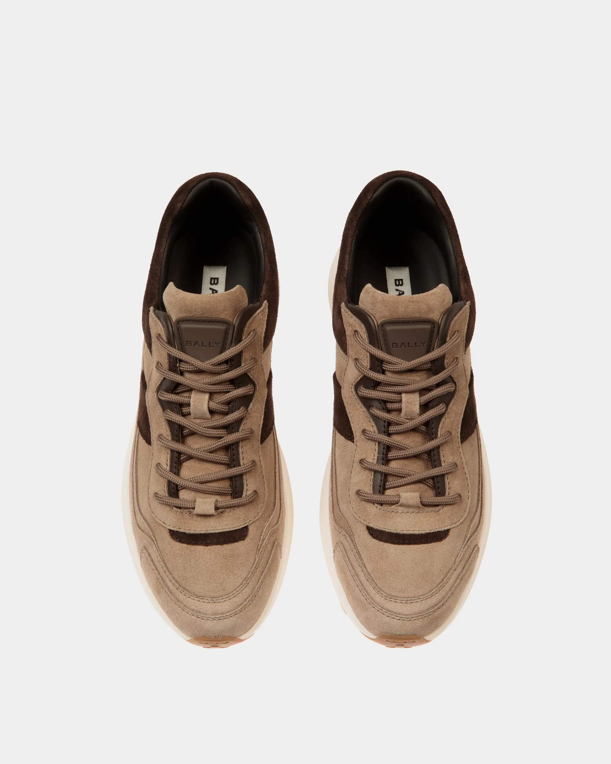 Outline Sneaker in Taupe and Ebano Suede