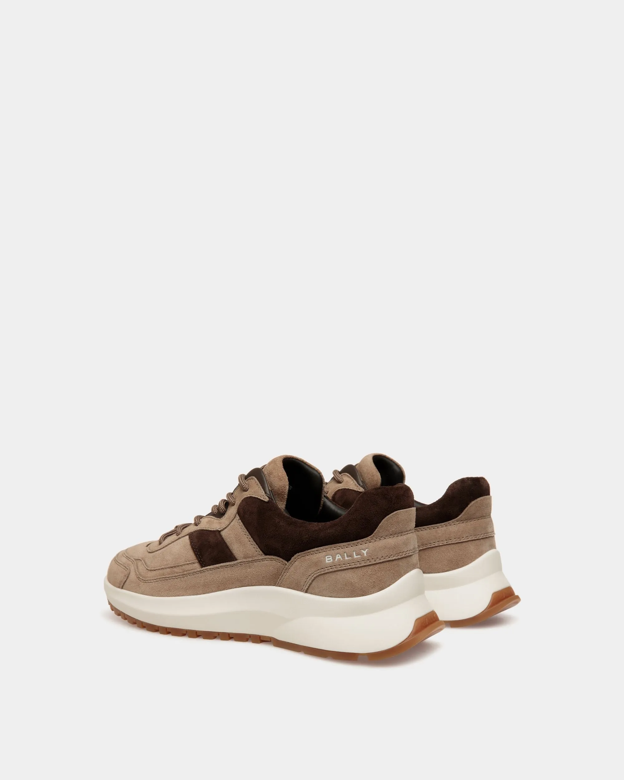 Outline Sneaker in Taupe and Ebano Suede