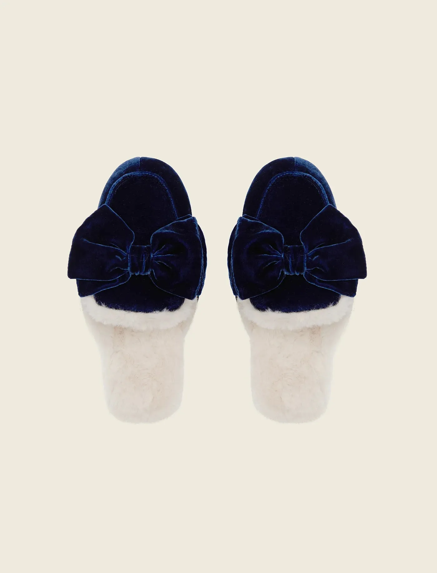 Papinelle - Velvet Bow Slide | Navy