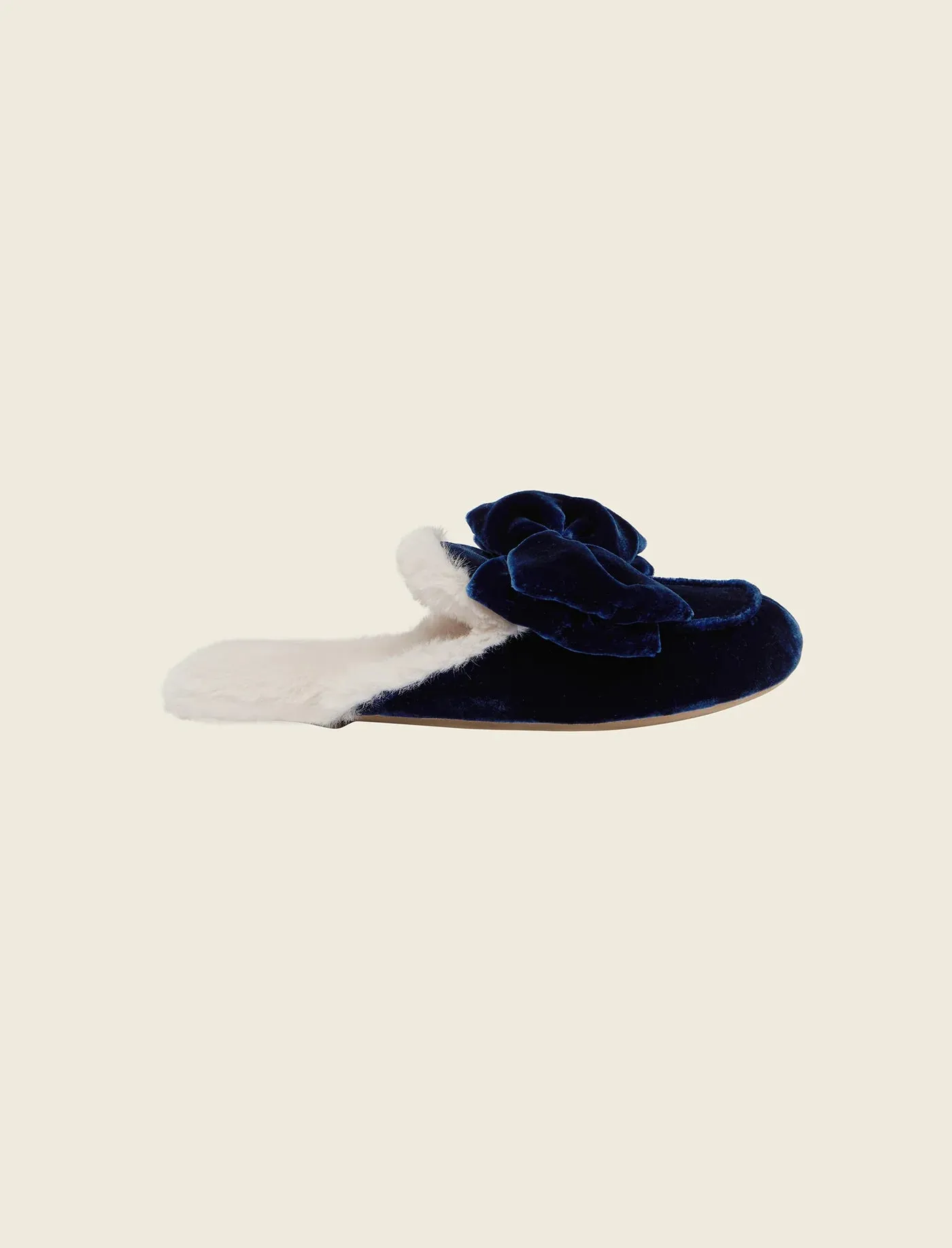 Papinelle - Velvet Bow Slide | Navy