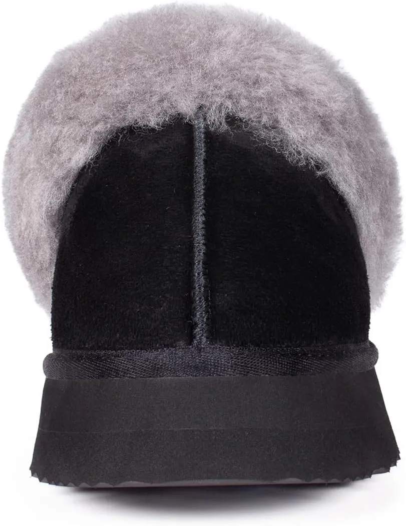 Parfeying Women's Sheepskin House Slippers Indoor Outdoor Shearling Shoes for Women