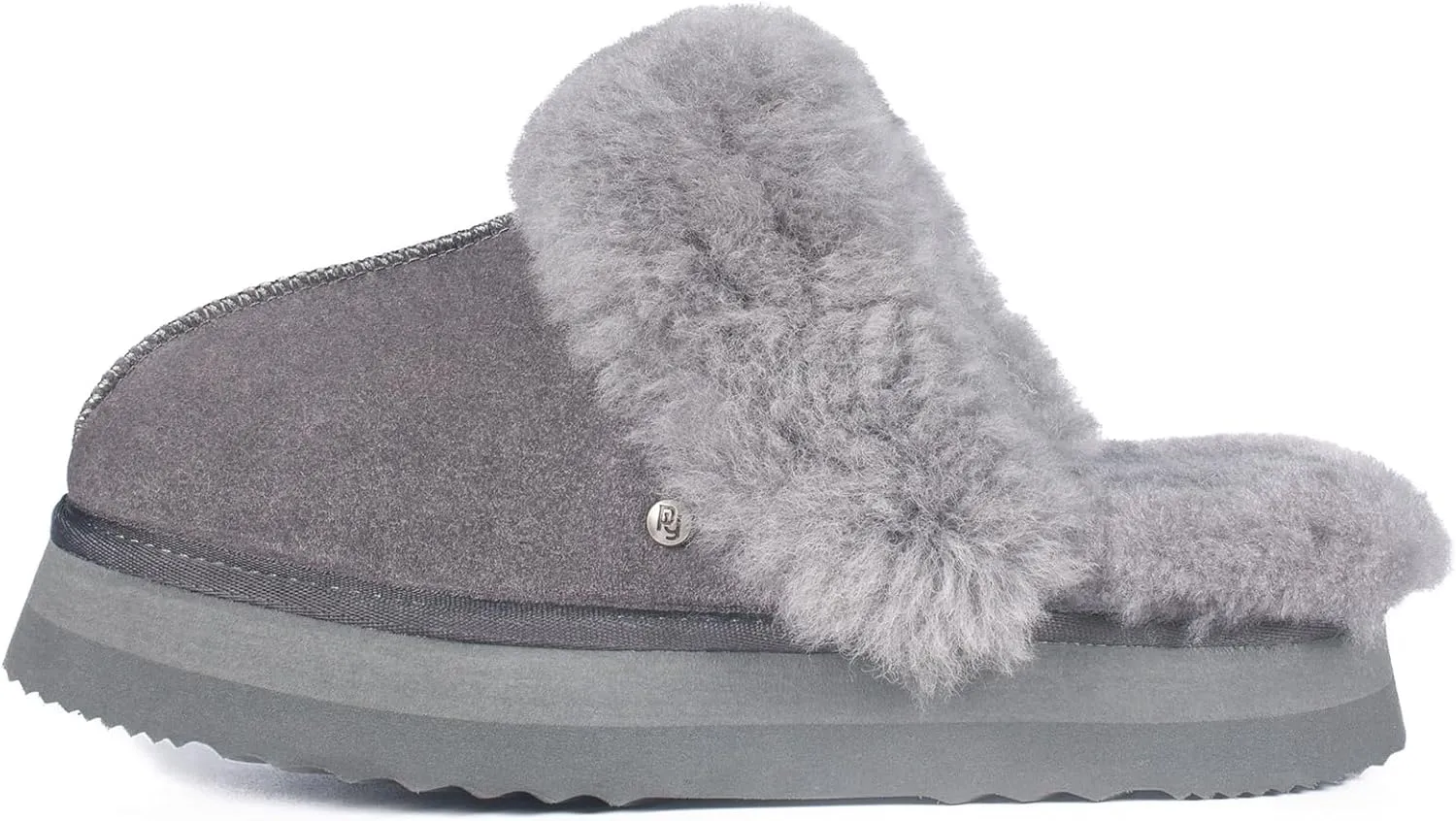 Parfeying Women's Sheepskin House Slippers Indoor Outdoor Shearling Shoes for Women