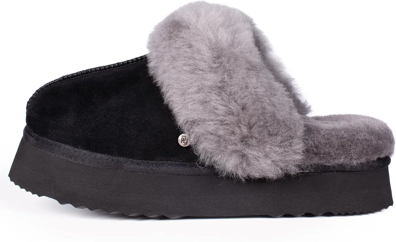 Parfeying Women's Sheepskin House Slippers Indoor Outdoor Shearling Shoes for Women