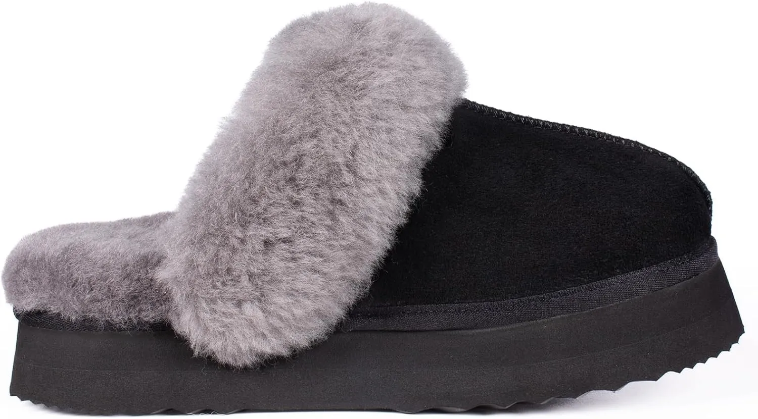 Parfeying Women's Sheepskin House Slippers Indoor Outdoor Shearling Shoes for Women