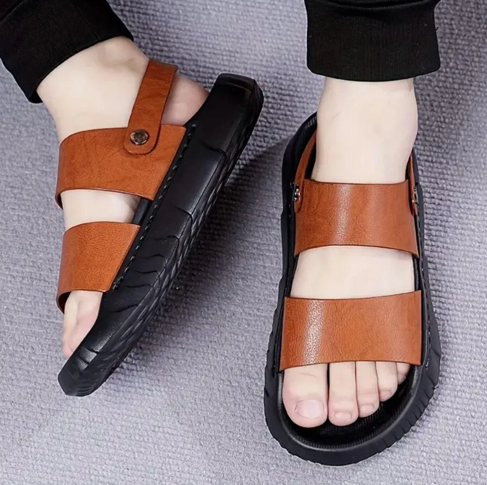Perfectly constructed Brown Stylish Breathable Casual Sandal Men's Multi-functional