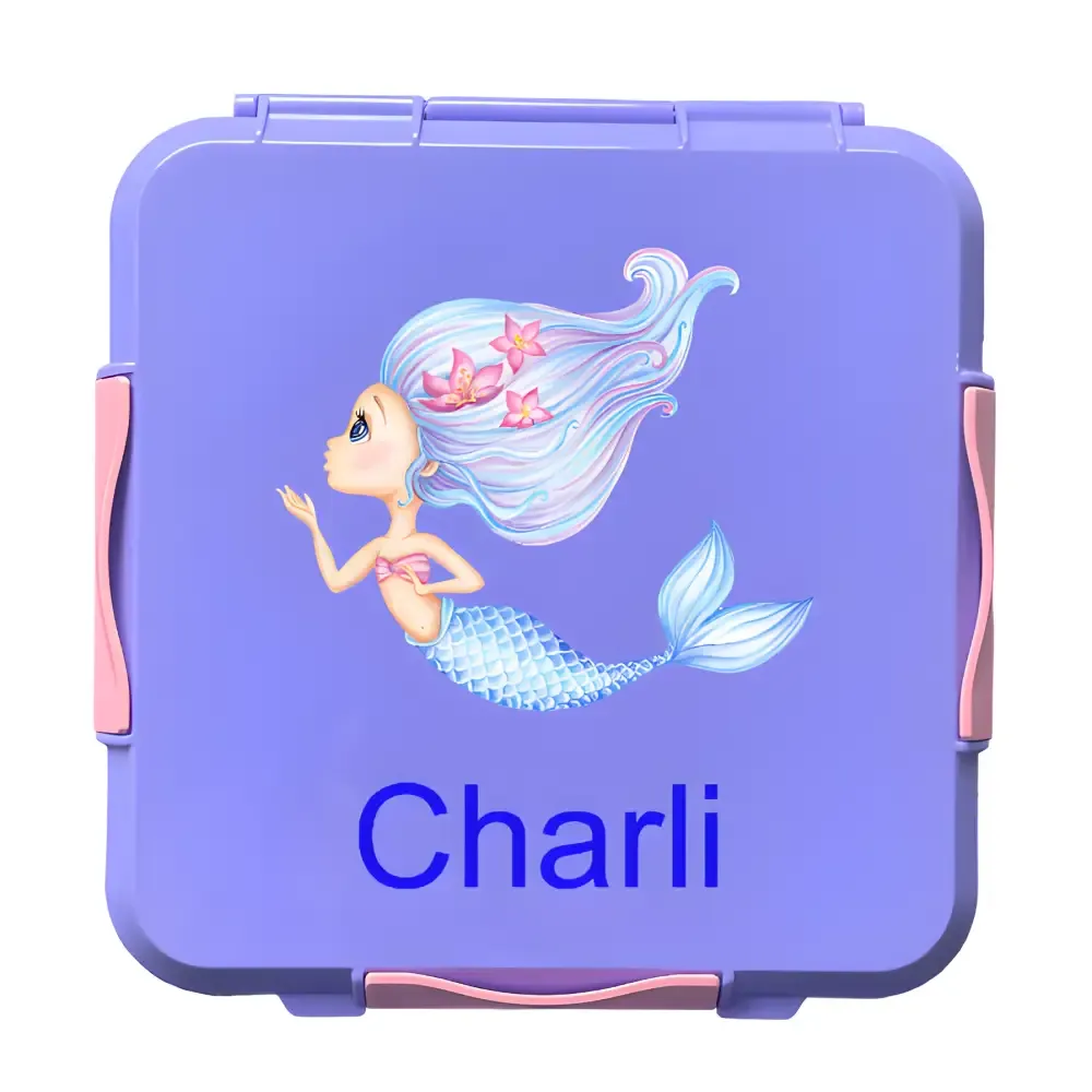 Personalised Purple Lunch Box - Mermaid