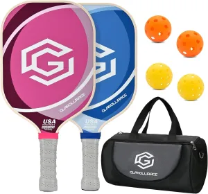 Pickleball Paddles Set of 2 | 4 Pickleball Rackets,USAPA Approved Pickleball Set of 2 | 4 Pickle Ball Paddles,Fiberglass Surface & 13 mm PP Honeycomb Core,4 Indoor & Outdoor Balls,1 Bag