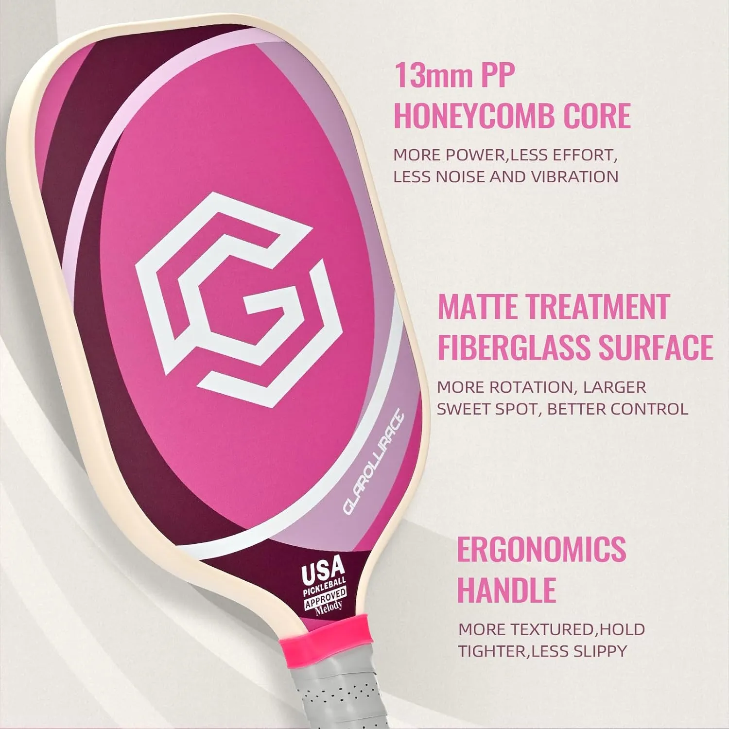 Pickleball Paddles Set of 2 | 4 Pickleball Rackets,USAPA Approved Pickleball Set of 2 | 4 Pickle Ball Paddles,Fiberglass Surface & 13 mm PP Honeycomb Core,4 Indoor & Outdoor Balls,1 Bag