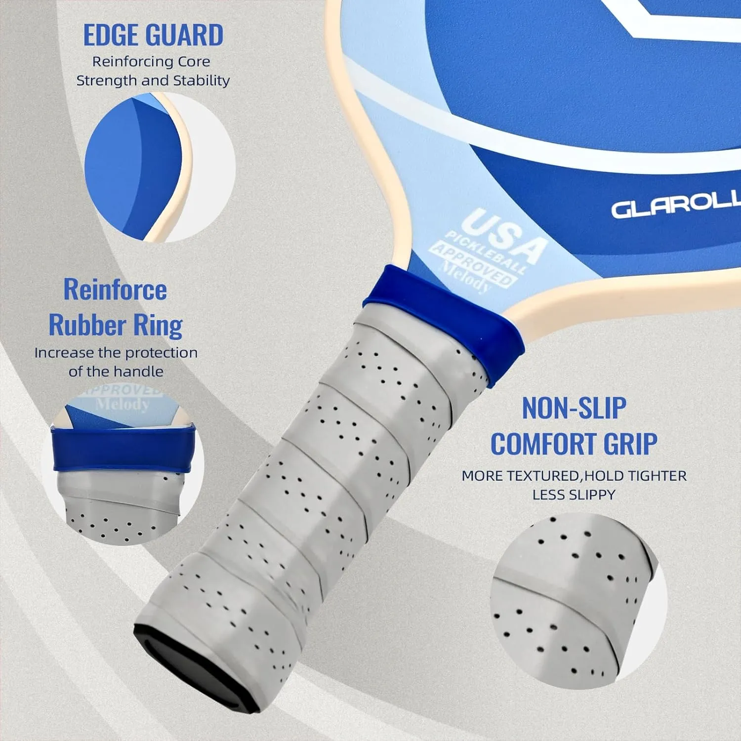 Pickleball Paddles Set of 2 | 4 Pickleball Rackets,USAPA Approved Pickleball Set of 2 | 4 Pickle Ball Paddles,Fiberglass Surface & 13 mm PP Honeycomb Core,4 Indoor & Outdoor Balls,1 Bag