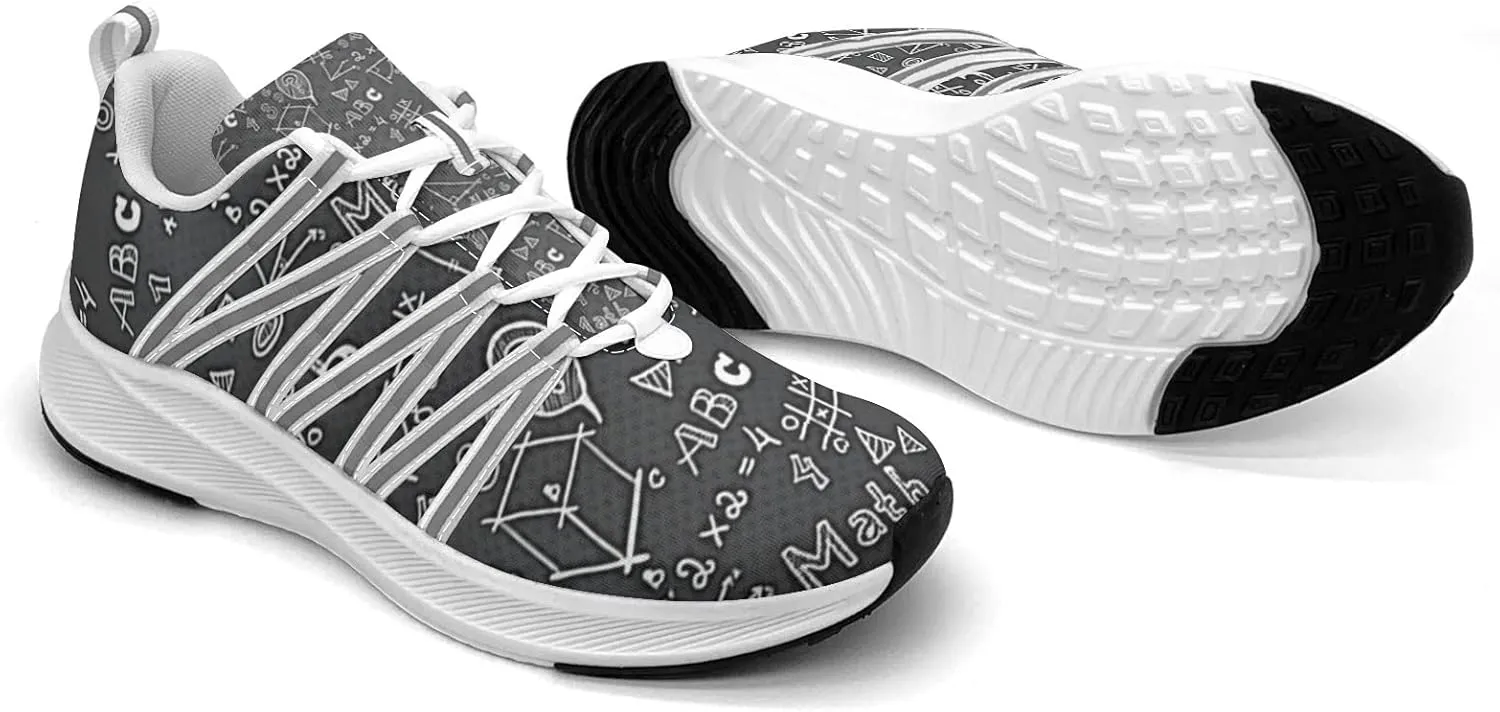 Pitovozu Black Math Calculus Equations Sneaker Women Athletic Shoes Personalited Running Shoes Comfortable Sports Sneaker