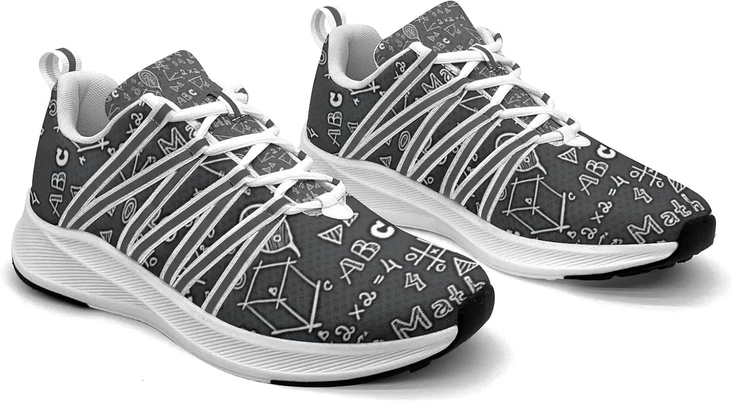 Pitovozu Black Math Calculus Equations Sneaker Women Athletic Shoes Personalited Running Shoes Comfortable Sports Sneaker