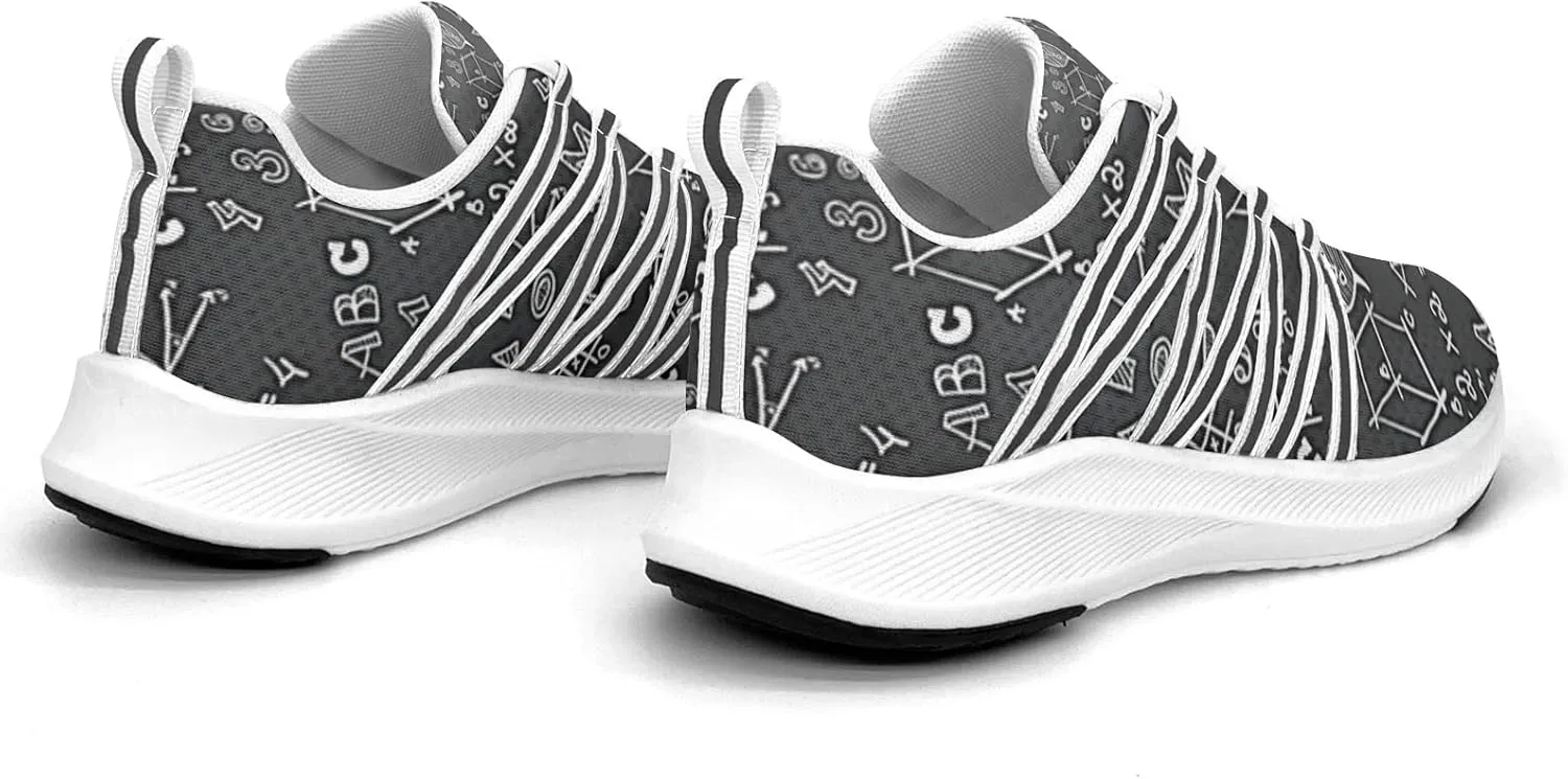 Pitovozu Black Math Calculus Equations Sneaker Women Athletic Shoes Personalited Running Shoes Comfortable Sports Sneaker