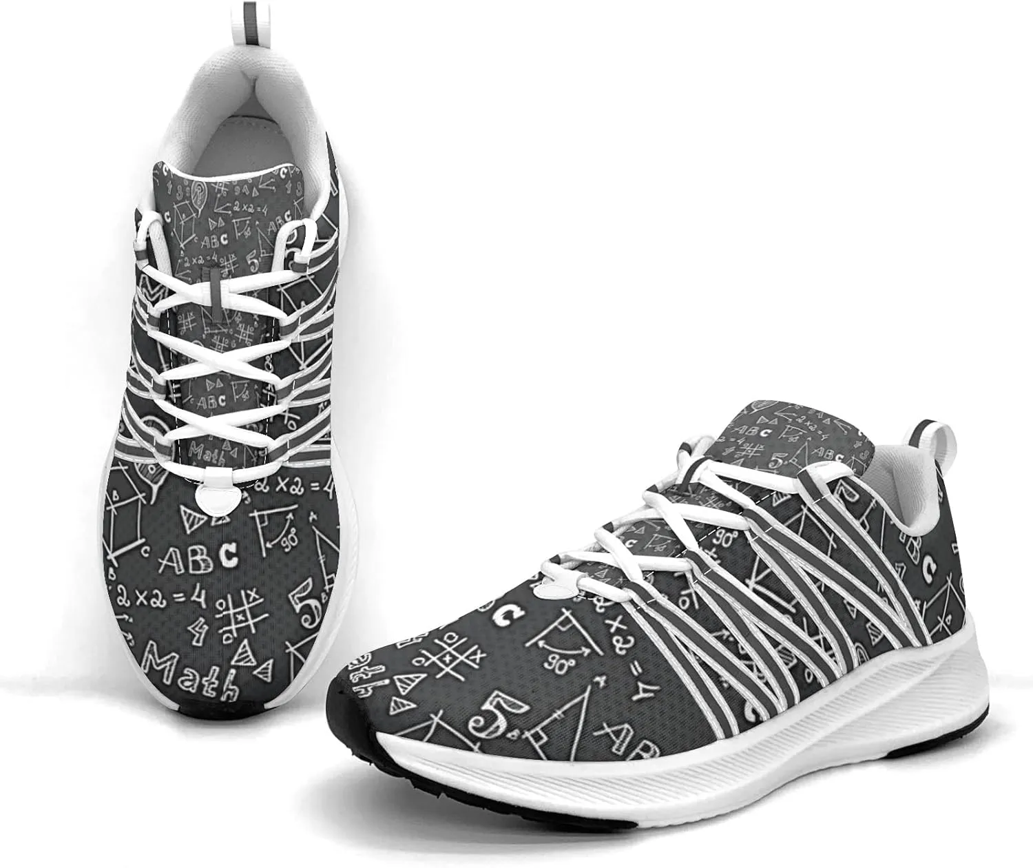 Pitovozu Black Math Calculus Equations Sneaker Women Athletic Shoes Personalited Running Shoes Comfortable Sports Sneaker