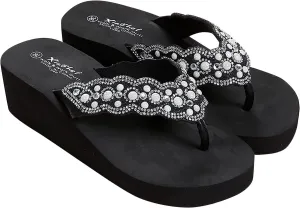 Platform Flip Flops for Women Arch Support Yoga Mat Comfort Clip Toe Slippers Wedge Slides Sandals Bohemian Beach Flip-Flops