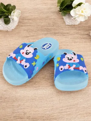 Playful Puppy Print Slide for Boys- Light Blue