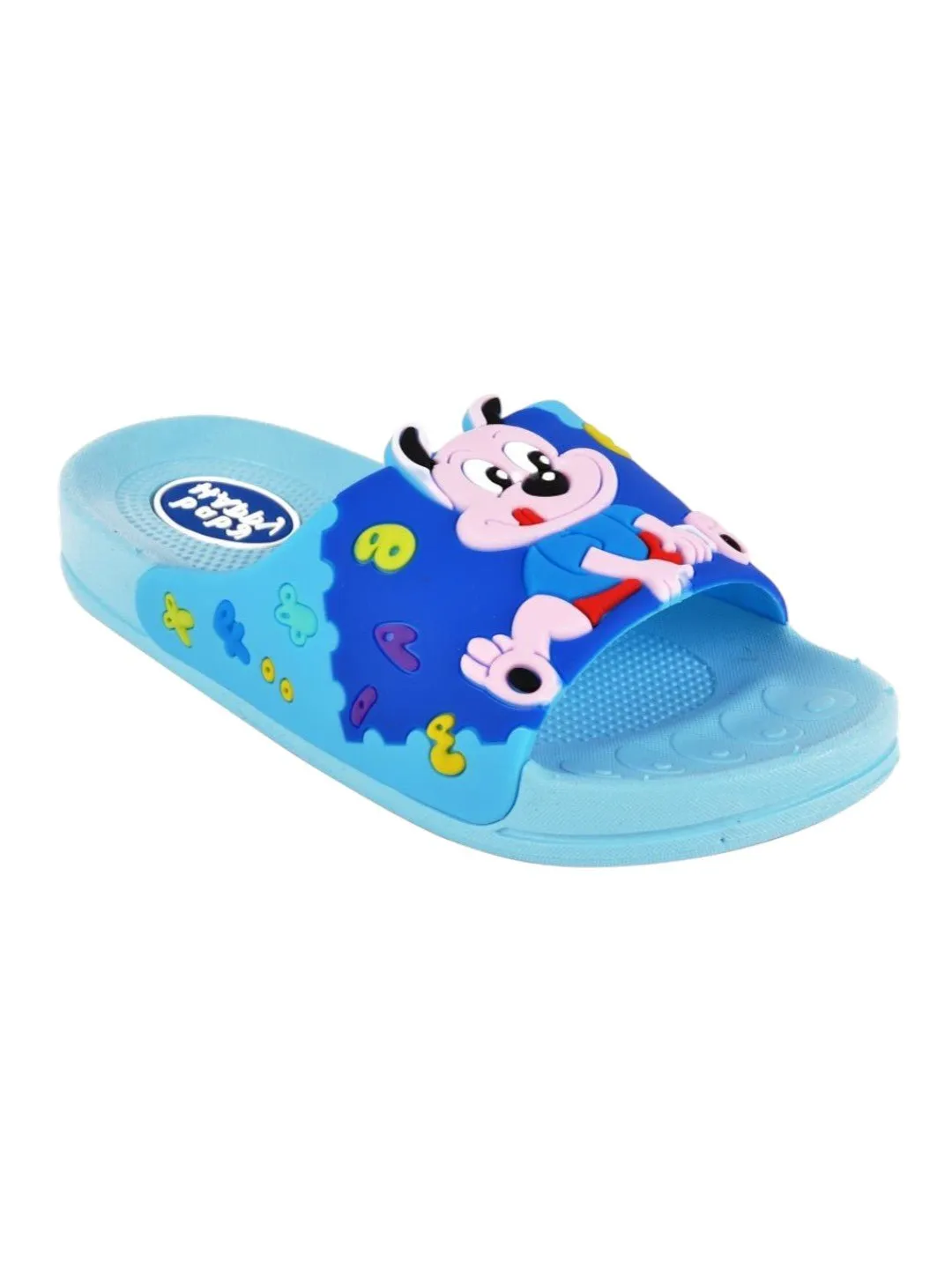 Playful Puppy Print Slide for Boys- Light Blue