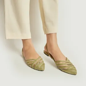 Pointed Net Mule - Green