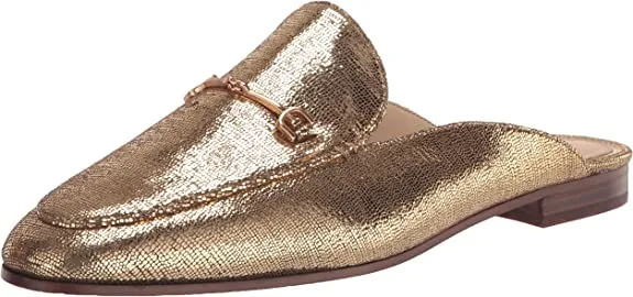 Powerful Embellished Sam Dress On Premium finish Toe Mules Goldmine Linnie Edelman Loafers Slip Almond
