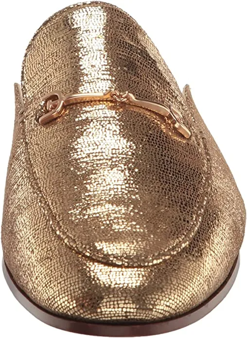 Powerful Embellished Sam Dress On Premium finish Toe Mules Goldmine Linnie Edelman Loafers Slip Almond