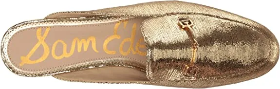 Powerful Embellished Sam Dress On Premium finish Toe Mules Goldmine Linnie Edelman Loafers Slip Almond