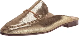 Powerful Embellished Sam Dress On Premium finish Toe Mules Goldmine Linnie Edelman Loafers Slip Almond