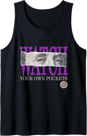 Purple Watch Your Own Pockets Purple Color Graphic Tank Top