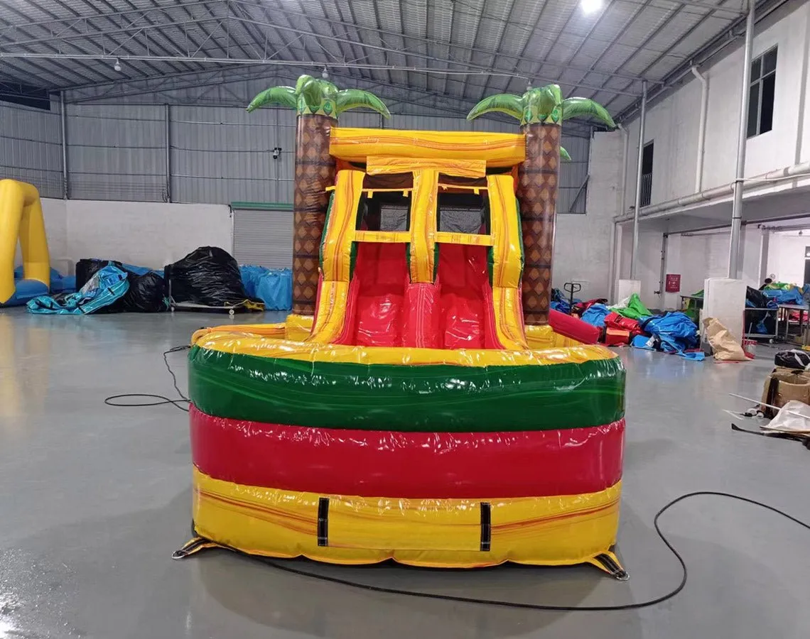 Rasta Splash Dual Lane Bounce House with Slide (Wet/Dry)
