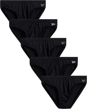 Reebok Men's Briefs - 5 Pack Quick Dry Low Rise Performance Underwear Briefs - Soft Stretch Athletic Men's Bikini Briefs S-XL