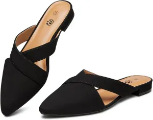 Rekayla Women’s Mules Closed Pointed Toe Backless Loafer Shoes for Women