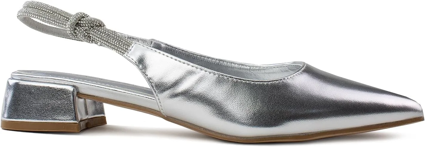 RF ROOM OF FASHION Women's Jeweled Slide On Backless Loafer Mule Flats