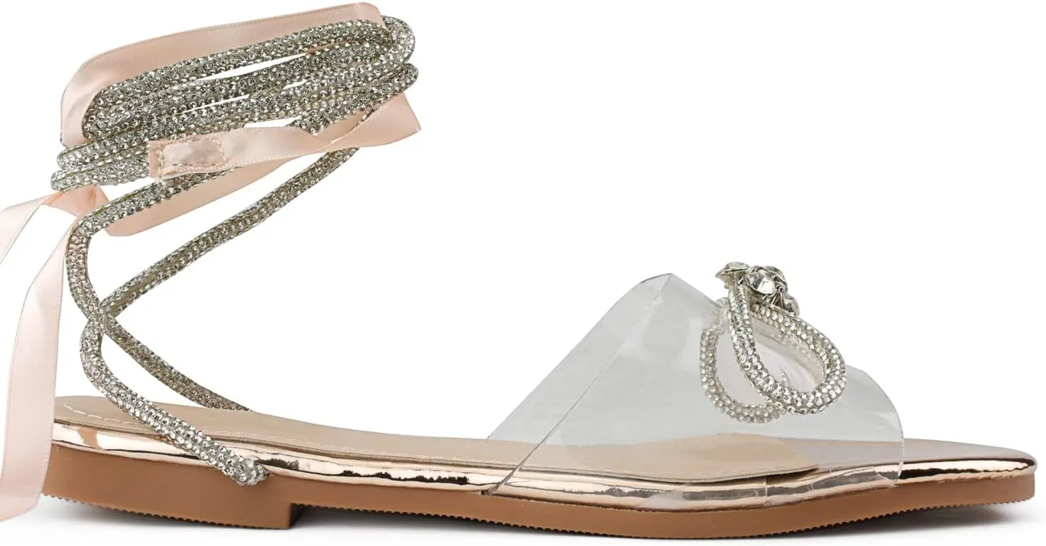 RF ROOM OF FASHION Women's Open Square Toe Trendy Slide Sandals