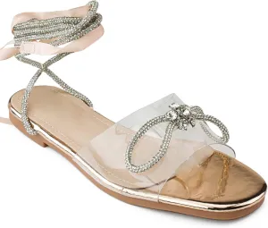RF ROOM OF FASHION Women's Open Square Toe Trendy Slide Sandals
