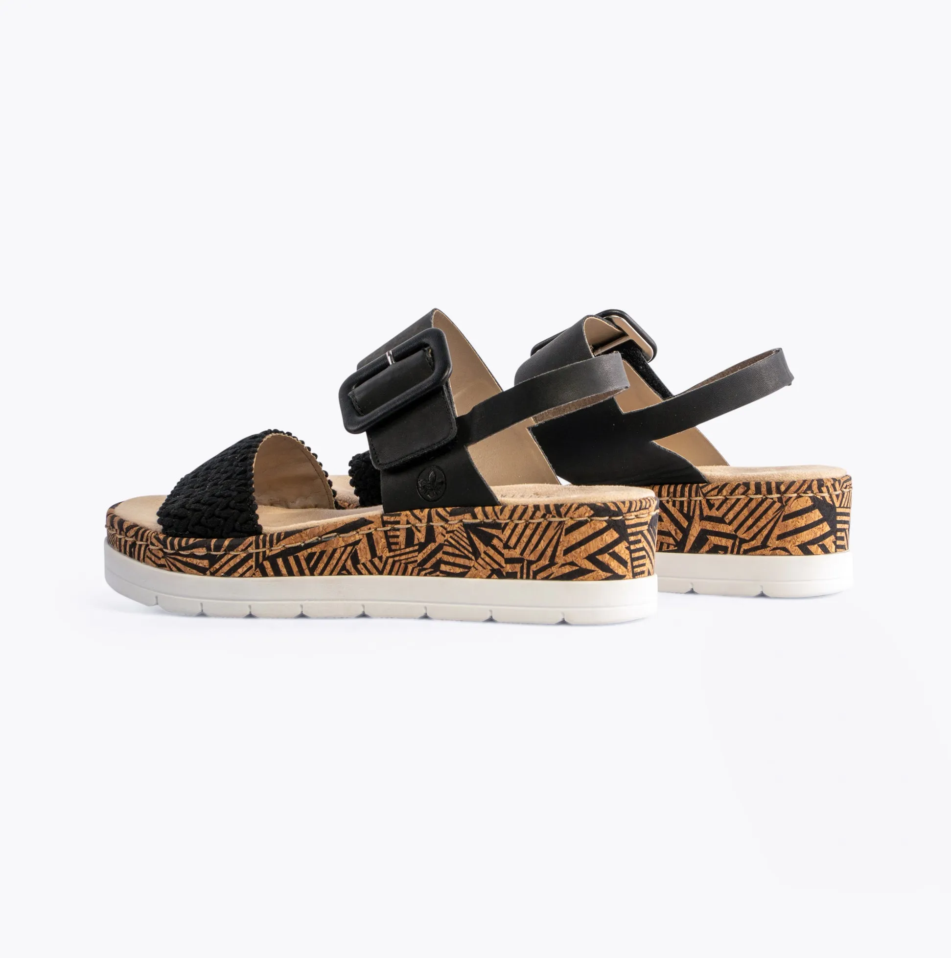 Rieker V3950-00 Womens Sandals Black