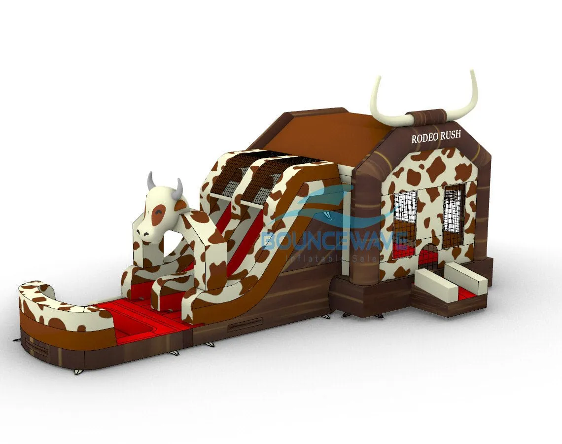 Rodeo Rush Dual Lane Bounce House with Slide (Wet/Dry)