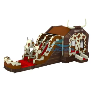 Rodeo Rush Dual Lane Bounce House with Slide (Wet/Dry)