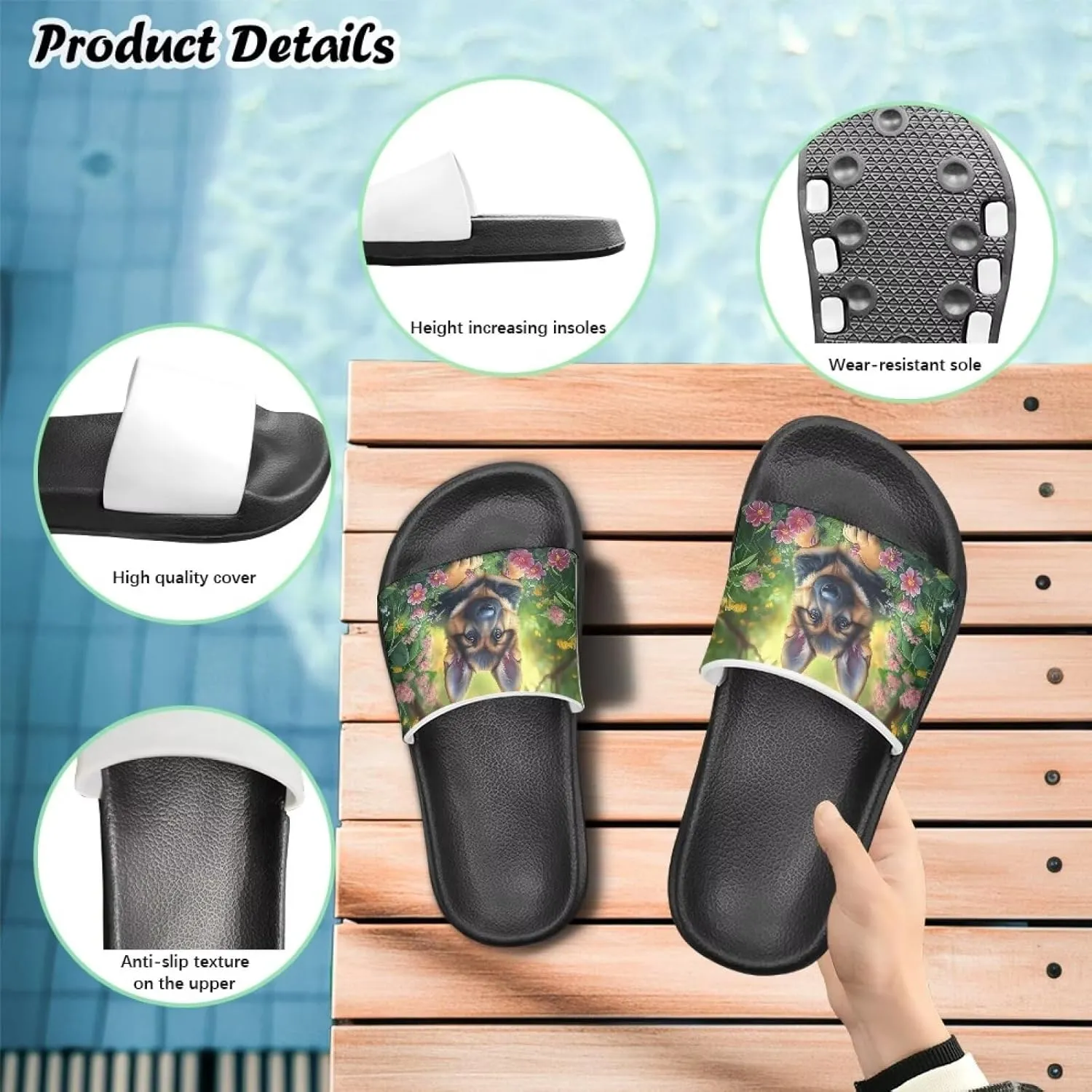 Rubber Slides for Kids Dog Themed Boys Girls Slides Sandals Summer