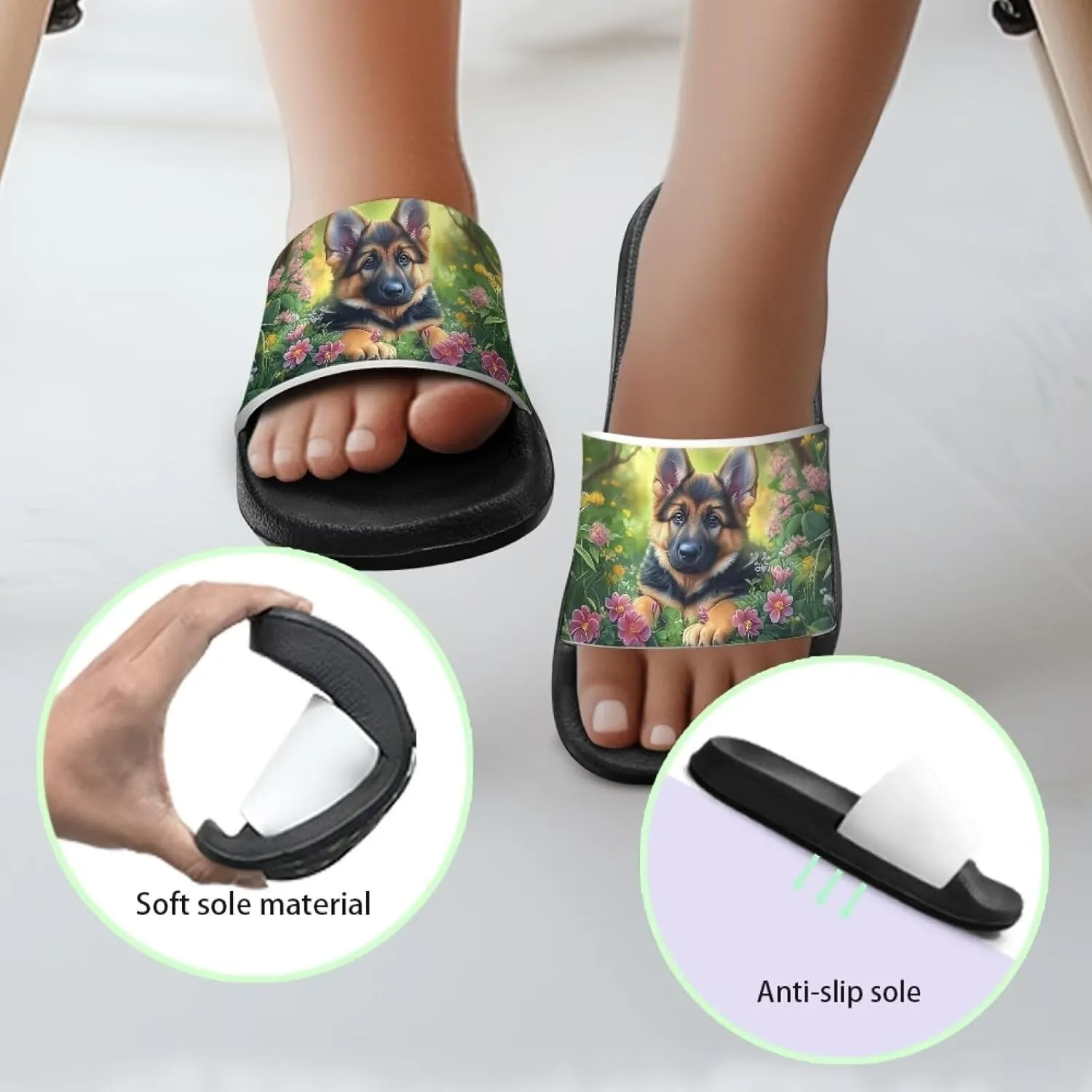 Rubber Slides for Kids Dog Themed Boys Girls Slides Sandals Summer
