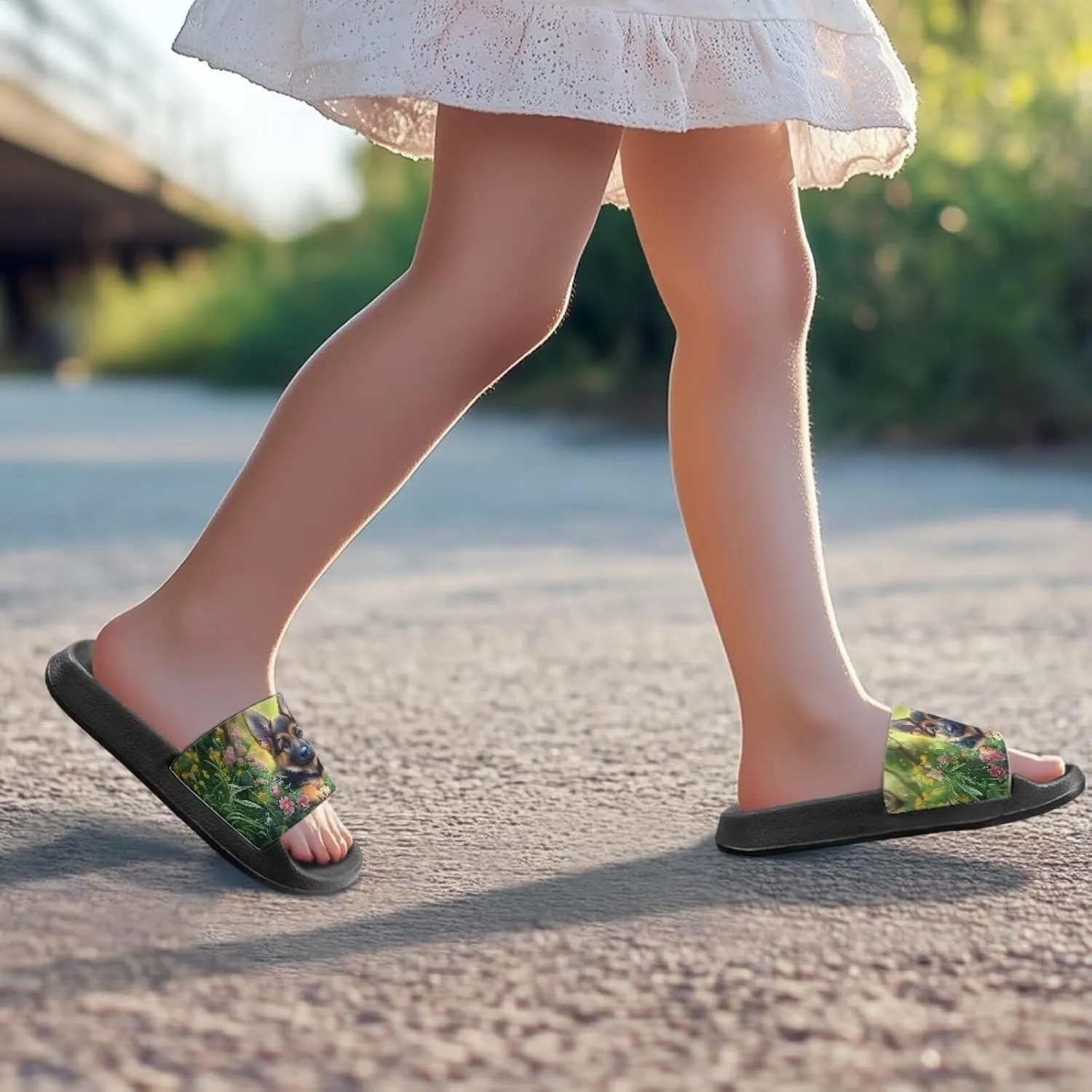 Rubber Slides for Kids Dog Themed Boys Girls Slides Sandals Summer