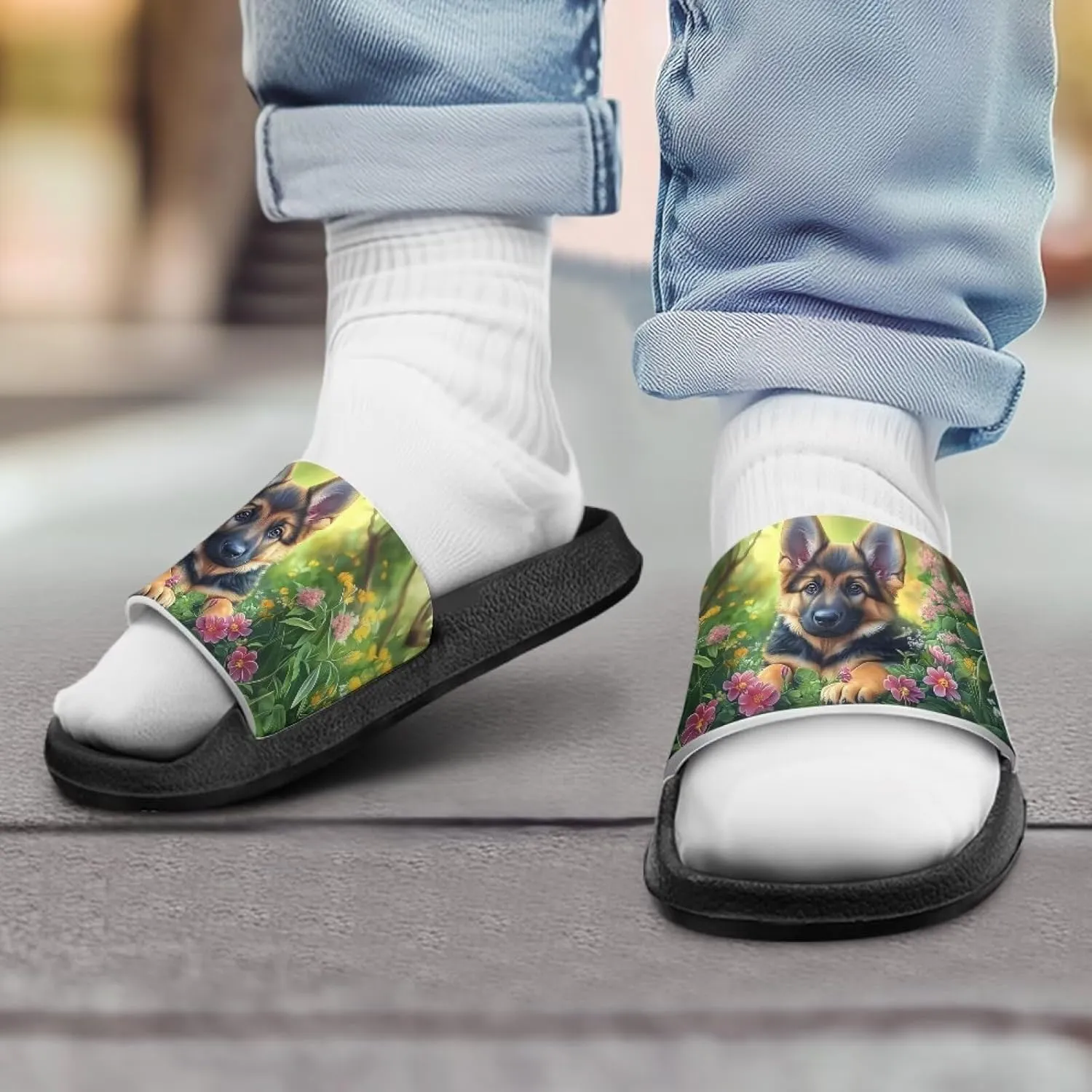 Rubber Slides for Kids Dog Themed Boys Girls Slides Sandals Summer