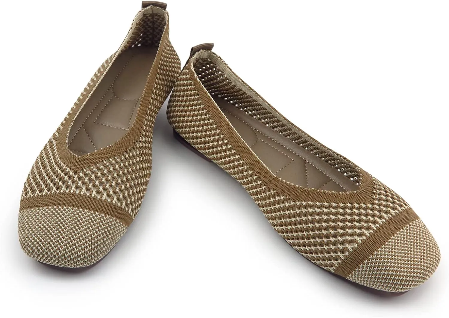 RVROVIC Women Flat Shoes Knitted Lightweight Slip-on Loafers Breathabel Soft Comfortable Ballet Flats